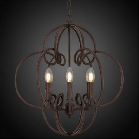 YHIOR 30 x 28 in. Chandelier, Antique Rust YH373999